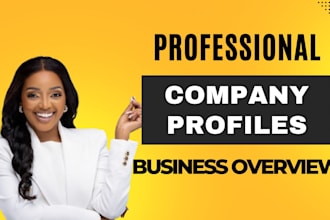 create professional company profiles and business overviews