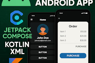 develop a modern native android app in kotlin and java