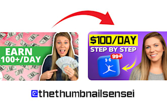 make thumbnails for finance channel with money  back guarantee