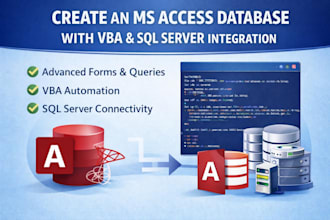create an ms access database with vba and sql server integration