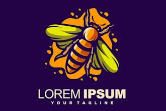 make powerful modern honey bee logo for your business
