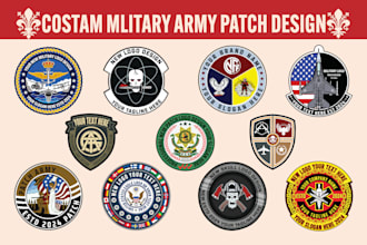 custom army, military, patch, badge, skull, sticker, tactical, and circular logo
