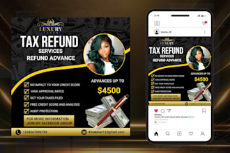design unique credit repair flyer, tax flyer , instagram and real estate flyer