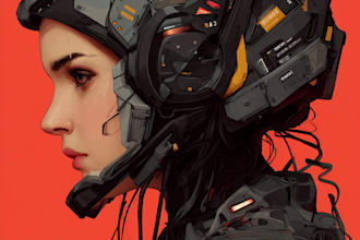 design stunning sci fi, cyberpunk, portrait art