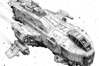 draw custom spaceship sci fi steampunk nft