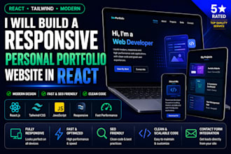 build developer portfolio website using react and tailwind css