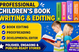 edit or write your kids book and be your  children book editor and proofreader