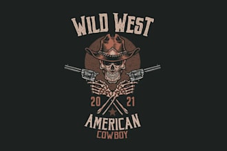 do retro skull logo, gaming and t shirt design for your company