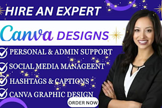 be your social media manager canva graphics designer personal virtual assistant