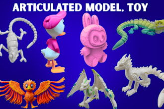 3d articulated model, 3d dragon model for printing flexi toy doll 3d bjd fidget
