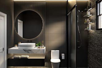 do bathroom interior design, 3d bathroom rendering