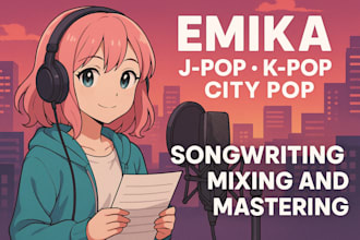 sing and write dreamy city pop j pop and anime songs in japanese and korean