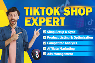 tiktok shop setup and management with product sync and optimization