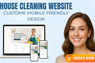 design house cleaning website, cleaning service website with booking system
