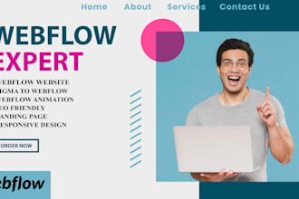 build webflow website, webflow cms, webflow saas landing page, figma to webflow