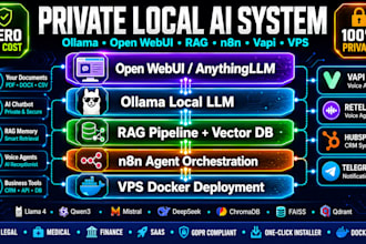 build private local ai chatbot rag agent ollama vapi n8n open webui on vps