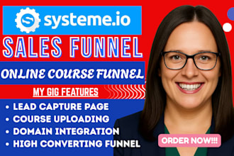 build sales funnel in systeme io, systeme io landing pages for online courses
