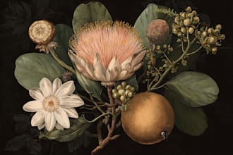 draw digital botanical illustrations