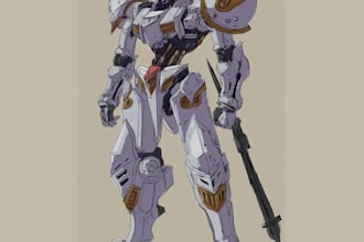 draw your mecha robot fanart or original in digital artwork