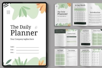 design journal, planner, workbook, digital planner, ebook design and KDP journal