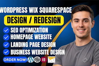 design redesign homepage landing page website wordpress squarespace wix website