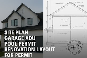 design site plan, garage adu, pool permit, renovation layout for permit