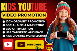 organic USA kids youtube video promotion, kids learning video SEO, google ads