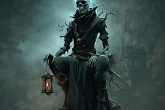 make fantasy horror character art, ghost character art