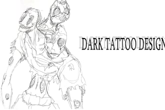 create a dark custom tattoo design