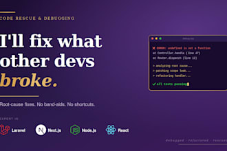 debug refactor or rescue your broken laravel nextjs or mern app