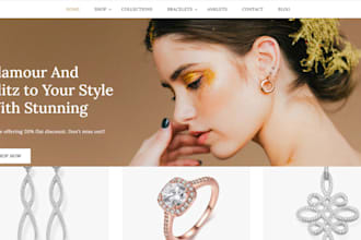 design sleek jewelry shopify store custom jewelry  wedding rings jewelry website
