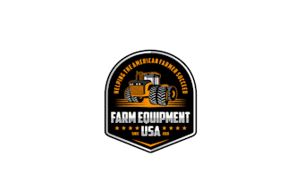 design amazing farm equipment USA logo