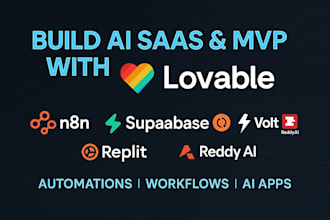 build lovable ai web apps saas mvps via n8n cusor  replit reddy ai supabase volt