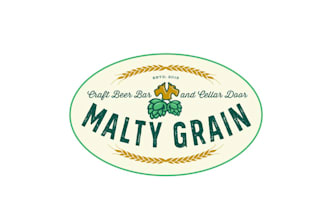 design unique super malty grain logo