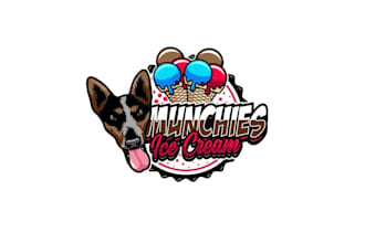 design scream ice cream pet lovers logo