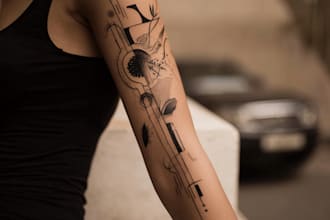 custom an abstract black tattoo design