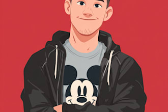 draw portrait in disney cartoon illustration