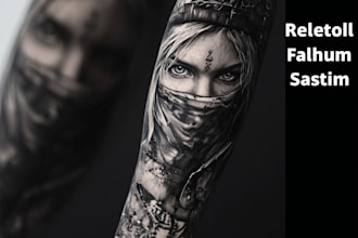 create a custom tattoo design, tattoo sleeve in realism