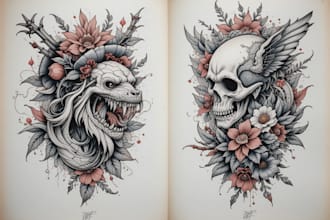 create a rad traditional tattoo design