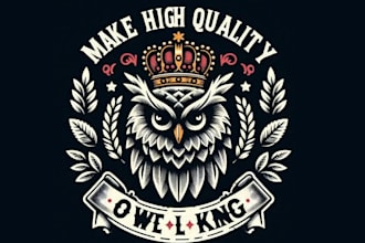 make high quality vintage owl king logo