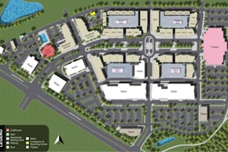 create architecture site plan and real estate plan rendering
