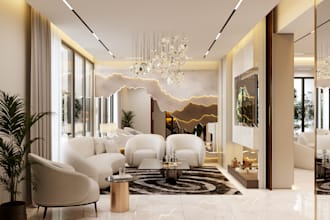 do professional interior design living room visualization for you