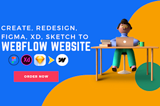 create custom webflow website, convert adobe xd figma to webflow template design
