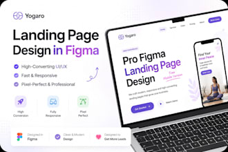 design landing page in figma, uiux designer