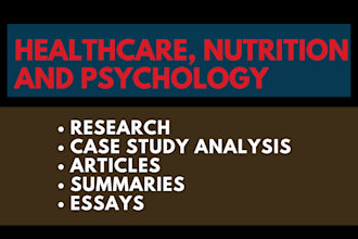 write content in nursing, healthcare, nutrition and psychology