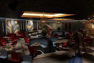 retouch 3d interior night club,beverage shop,sports bar rendering,hookah lounge