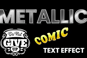 design metallic comic ai text for print digital use