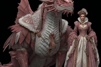 design concept art for characters, dragons and monsters my style