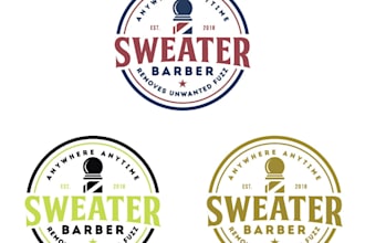 design cool and attractive barber shop and beauty salon logo