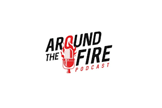 design podcast called around fire logo
